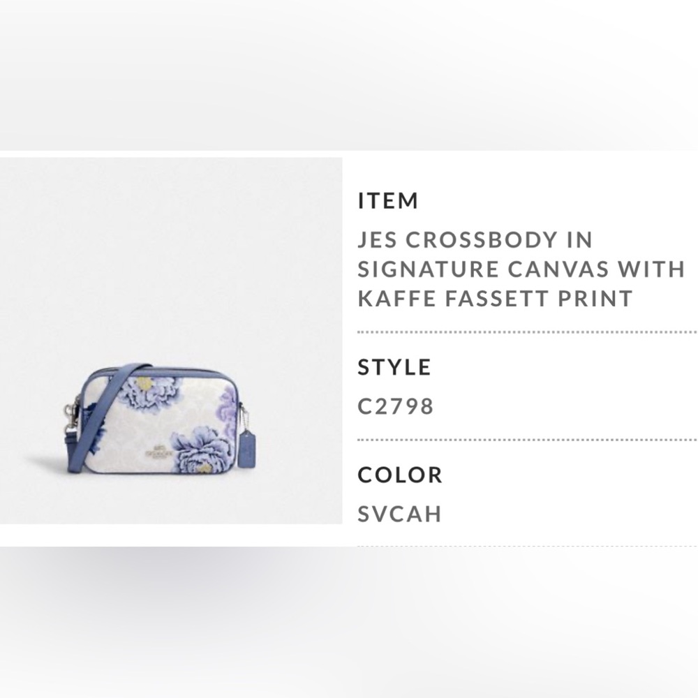 Coach new with tags 

JES CROSSBODY IN SIGNATURE CANVAS WITH KAFFE FASSETT PRINT